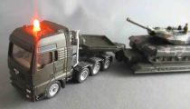 Siku 1872 HO 1:87 Heavy Haulage Military Transporter Man Truck Trailer with Leopard Tank Lightning Boxed