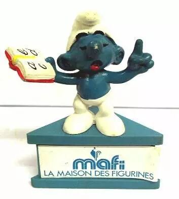 Smurf teacher - MAFI Maison des Figurines advertising (blue base)