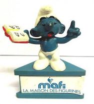 Smurf teacher - MAFI Maison des Figurines advertising (blue base)