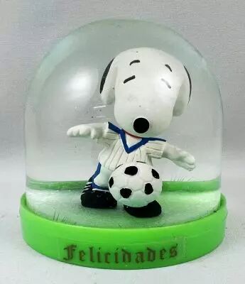 Snoopy - Boule � Neige Comics Spain - Snoopy Footballeur (Maillot Blanc/Bandes Bleux)
