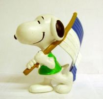 Snoopy - Comic Spain PVC Figure - Snoopy Flag Carrier (Blue & White)