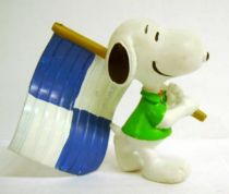 Snoopy - Comic Spain PVC Figure - Snoopy Flag Carrier (Blue & White)