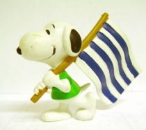 Snoopy - Comic Spain PVC Figure - Snoopy Flag Carrier (Blue & White Stip)