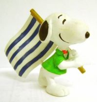 Snoopy - Comic Spain PVC Figure - Snoopy Flag Carrier (Blue & White Stip)