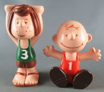 Snoopy & the Peanuts - 1979 Determined Production PVC Figures set : Charlie Brown, Lucy, Peppermint Patty, Woodstock, Snoopy