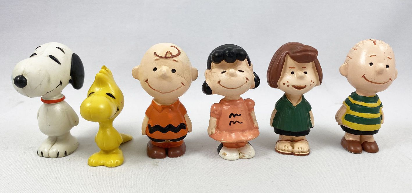 Snoopy & the Peanuts - Schleich 1972 PVC Figures set : Charlie Brown, Lucy,  Linus, Peppermint Patty, Woodstock, Snoopy