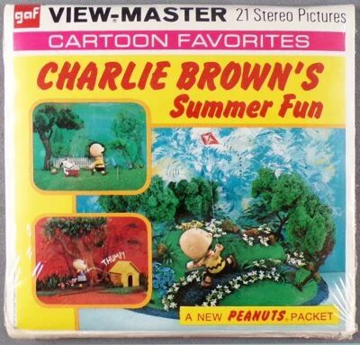 Snoopy (Peanuts) - Set of 3 Discs Gaf View Master 3-D Charlie Brown\'s Summer Fun Ref 548 Mint Sealed