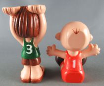 Snoopy et les Peanuts - Set de 5 figurine PVC Superposables Determined Production 1979 : Charlie Brown, Peppermint Patty, Lucy, 