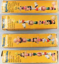 Snoopy et les Peanuts - Set de 5 figurine PVC Superposables Determined Production 1979 : Charlie Brown, Peppermint Patty, Lucy, 