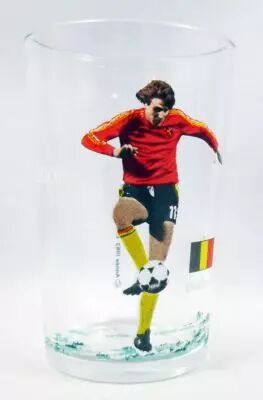 Soccer - Promo Foot Mustard glass 1982 - Jan Ceulemans (Belgium - World Cup Espana 1982)