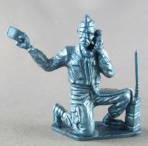 Soft Plastic 60mm Figure - WW2 - Radio Kneeling(blue)