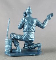 Soft Plastic 60mm Figure - WW2 - Radio Kneeling(blue)