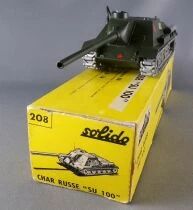 Solido Military N&deg; 208 WW2 SU 100 Soviet Russian Tank M47 Green Livery Boxed