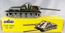 Solido Military N&deg; 208 WW2 SU 100 Soviet Russian Tank M47 Green Livery Boxed