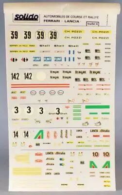 Solido Planche D�calcomanies 1/43 Autos de Course & Rallye Ferrari Lancia Feuille A