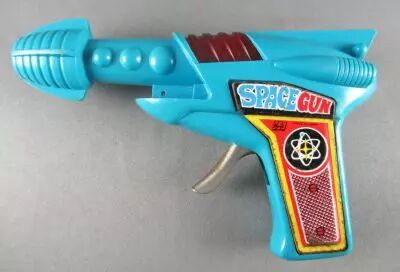 Space Gun - Pistolet � Friction et Etincelles (T�le & Plastique) - Hero Toys (Japon) 1960\'s