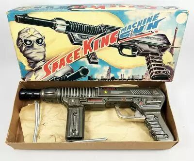 Space King Machine Gun - Battery Tin Toy (Exelo Japan 1960\'s