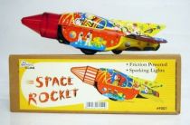 Space Toys - Friction Powered & Sparking Tin Rocket - Space Rocket (Tin Treasures)