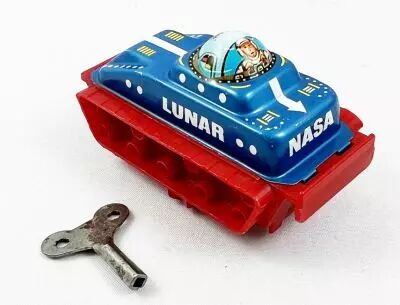 Space Toys - Tin toy Wind-up (Western Germany) - Nasa Lunar Tank
