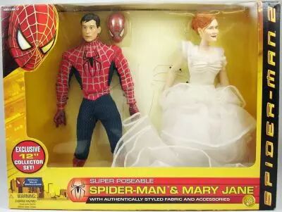 spider_man_2_film_2004___figurines_30cm_peter_parker___mary_jane___toy_biz