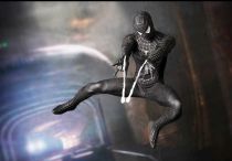 Spider-Man 3 - Black costume Spidey (Tobey Maguire) 12\  figure with Sandman diorama - Hot Toys Sideshow MMS165