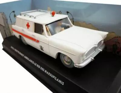 Spirou - V�hicule Editions Atlas - La Simca Vedette Marly Ambulance du Nid des Marsupilamis (neuve en boite)