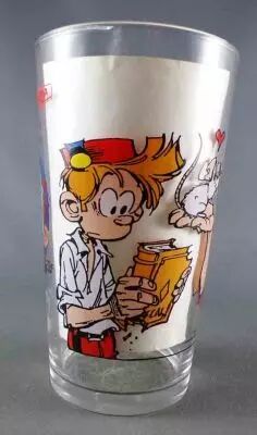 Spirou - Verre � moutarde Amora - Spirou & Champignac (grande taille)
