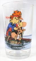 Spirou - Verre à moutarde Amora - Spirou et Spip en radeau