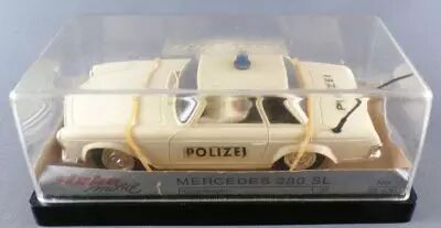 Stabo 55 426 - Mercedes 230SL Police Beige Gyrophare Lumineux en Boite 1/32