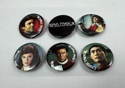 Star Trek - Star Trek III The Search For Spock - Set of 6 Badges (1984) 