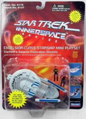 Star Trek The Next Generation - Playmates - Innerspace Series Mini-Playset - Excelsior-Class Starship with LaForge & Riker