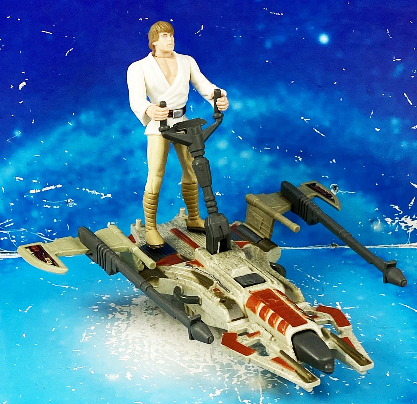 Star Wars Deluxe Luke Skywalker With Desert Sport Skiff POTF Kenner NEW VGC 