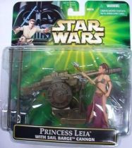Star Wars (Power of the Jedi) - Hasbro - Leia w/ Sail Barge  Cannon