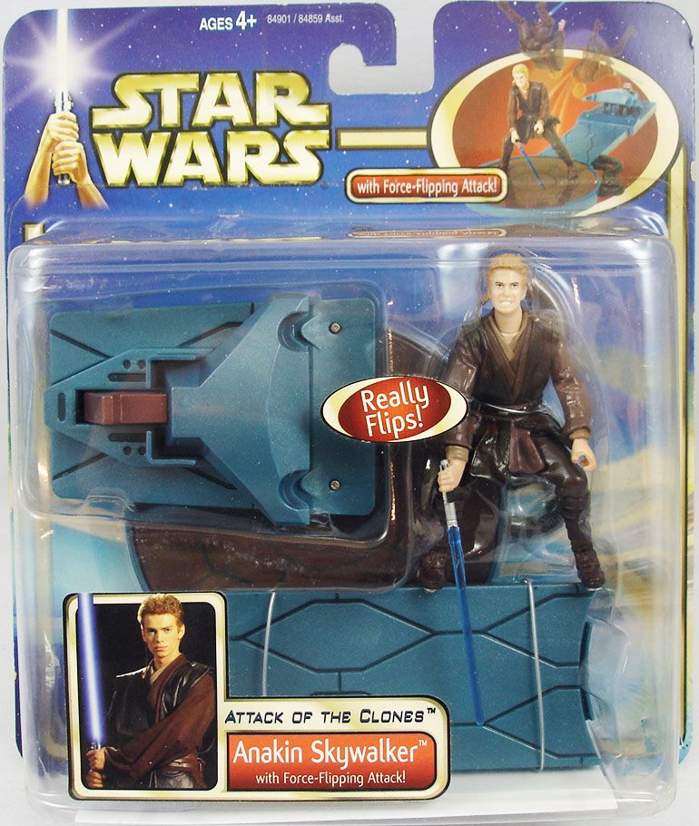 for sale online Hasbro Star Wars Ep2 Anakin Skywalker With Flipping Action 