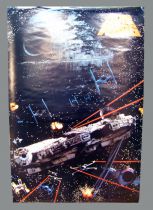 Star Wars (Space Battle) - 24\ x36\  (Portal Publications Ltd PTW651 1992) 