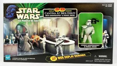 Star Wars (The Power of the Force) - Hasbro - Cantina at Mos Eisley with Sandtrooper & Patrol Droid (Display 3-D Diorama)