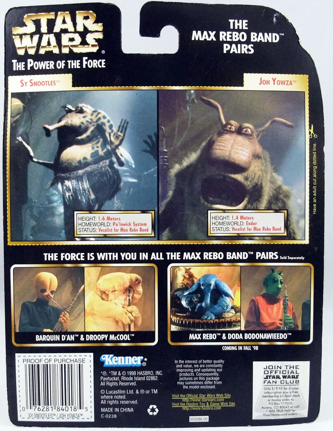 Star Wars Max Rebo Band 3 Piece Set Kenner | eBay