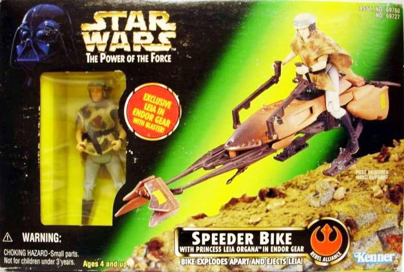 Power of the Force Speeder Bike with Princess Leia Organa in Endor Star Wars 