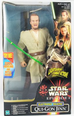 STAR WARS EPISODE 1 QUI-GON JINN ELECTRONIC LIGHTSABER MIB 1999 HASBRO