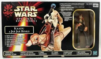 Star Wars Episode 1 (The Phantom Menace) - Hasbro - Kaadu & Jar Jar Binks (Euro Box)