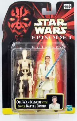 Star Wars Episode 1 (The Phantom Menace) - Hasbro - Obi-Wan Kenobi & Bonus Battle Droid