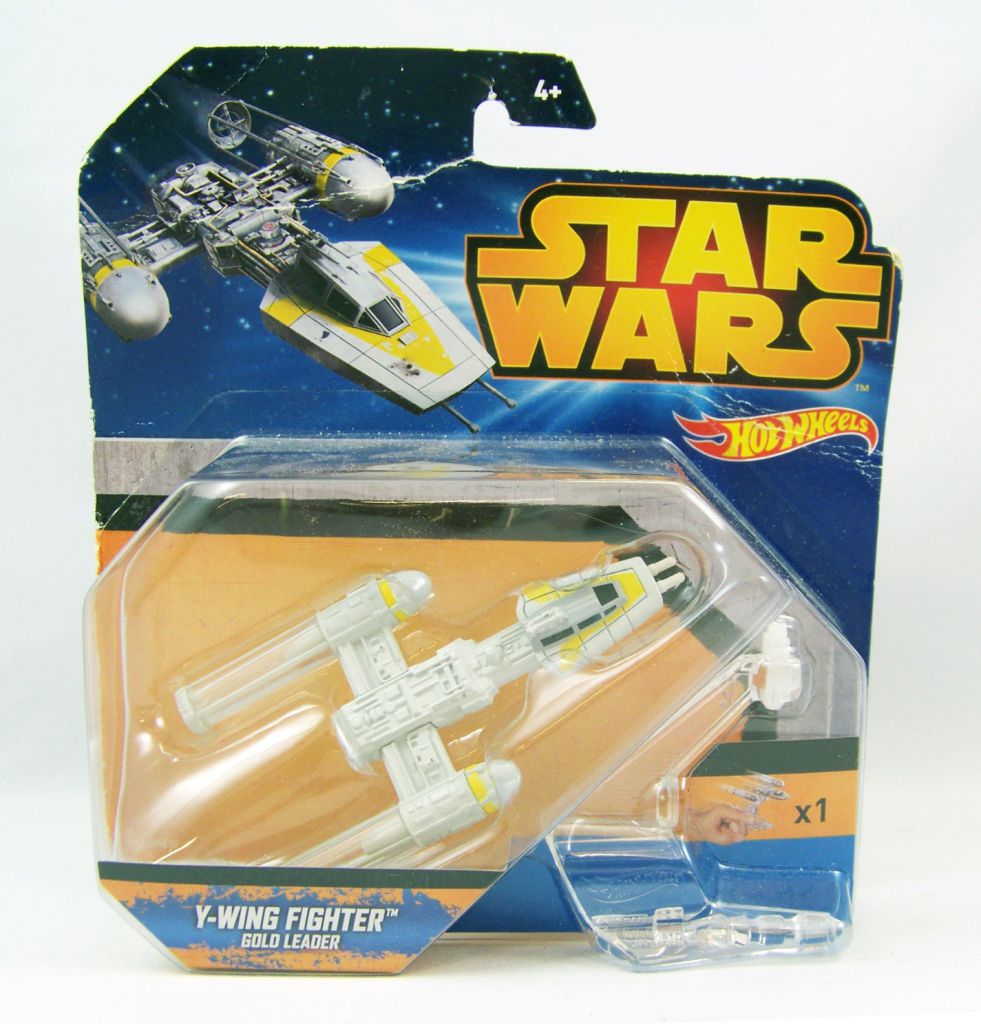 New 4+ Y-Wing Fighter Gold Leader Star Wars DXX54 Hot Wheels Star Ships 