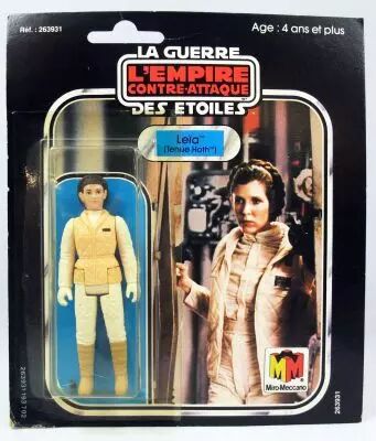 Star Wars L\'Empire Contre-attaque 1981 - Meccano - Leia (Tenue Hoth) - carte carr�e 18-back Pilot Run