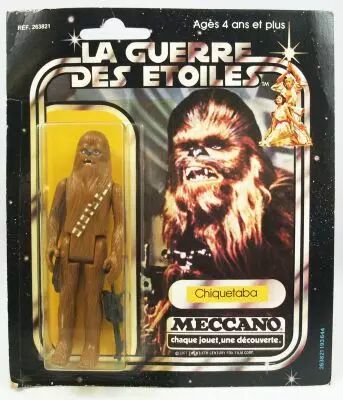 Star Wars La Guerre des Etoiles 1979 - Meccano - Chiquetaba (Chewbacca) carte carr�e 20-A card Pilot Run