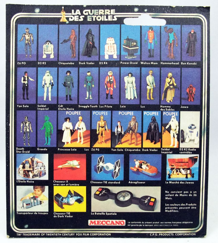 Star Wars La Guerre des Etoiles 1981 - Meccano - Greedo - square card 20-C  cardback