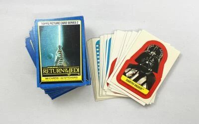 Star Wars ROTJ 1983 - Topps Trading Cards (Series 2 \ Blue\ ) Complete Set (88 cards + 22 Stickers)