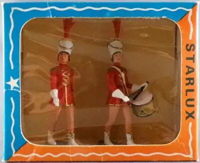 Starlux - Cirque - S�rie 69 - Majorettes D�filant  Rouge & Tambour Rouge Neuves Boite