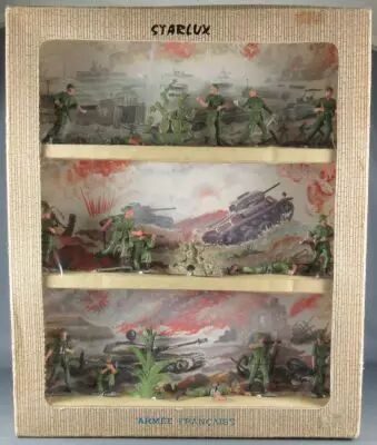 Starlux - Combattant S�rie ordinaire 66 - Coffret 3 �tages 18 Pi�ces Arm�e Fran�aise Neuf Boite 