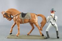 Starlux - Confederates - Series regular - Mounted Trooper looking right brown horse (ref CSXX)