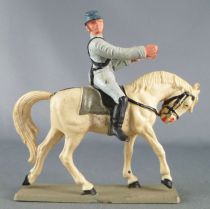 Starlux - Confederates - Series regular - Mounted Trooper looking right white horse (ref CSXX)